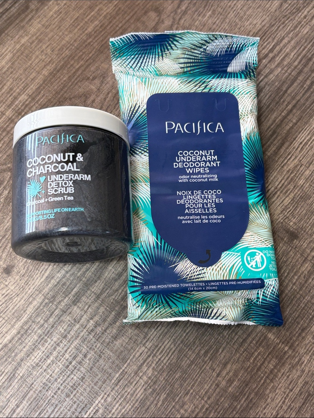 🍒5 for $40🍒Pacifica Deodorant Wipes & Coconut Charcoal Detox Underarm Scrub